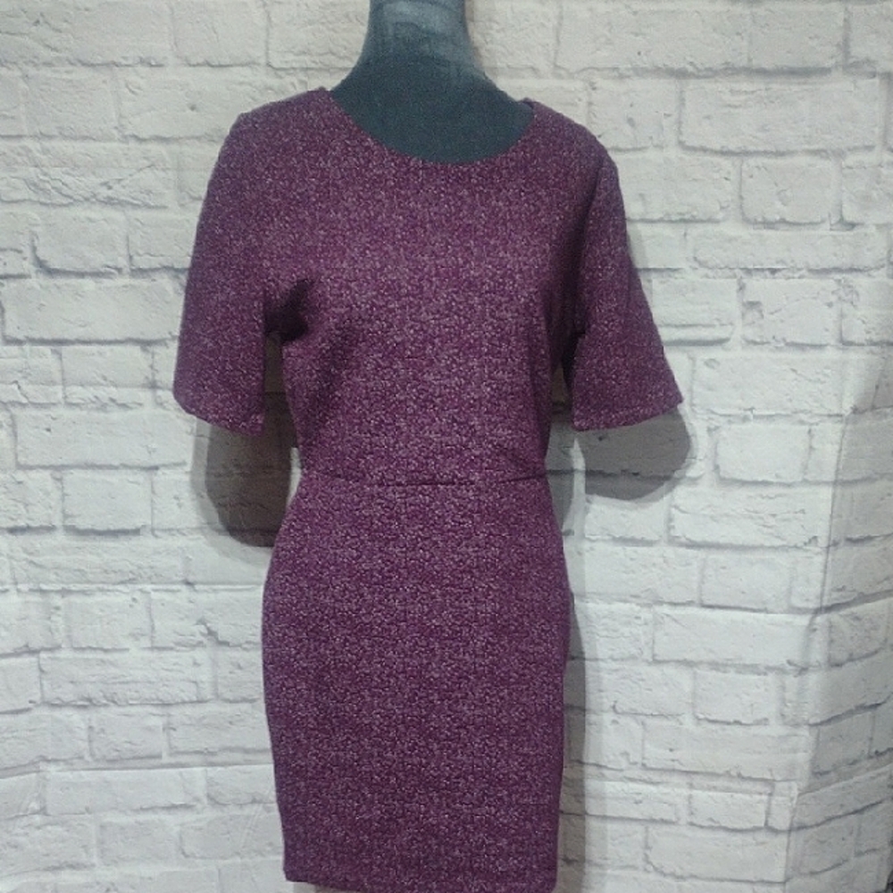 Simply Styled Purple Short Sleeve Dress Fitted (8p) NWT